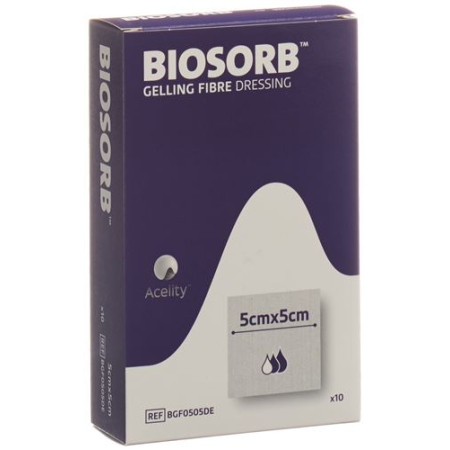Gelling BIOSORB FIBER gel fiber wound dressing 5x5cm 10 pcs
