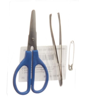 IVF set with safety pin + scissors + tweezers
