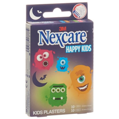 3m nexcare plaster for children happy kids monsters 20 stk