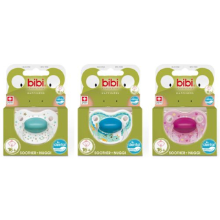 Bibi Nuggi Happiness dental silicone 16+ with ring Favorites assorted SV-A