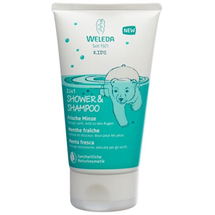 Weleda Kids 2 in 1 შხაპი და შამპუნი Fresh Mint 150 მლ