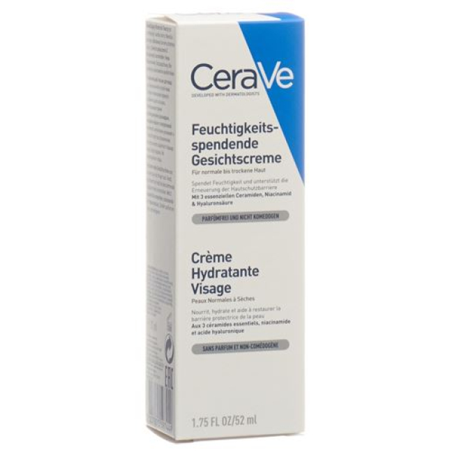 La crème hydratante visage CeraVe nourrit, hydrate et aide à
