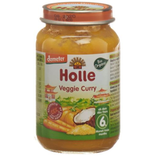 Holle veggie curry glass 190 г
