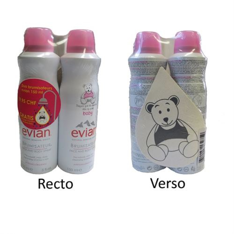 Evian Brumisateur Baby Duo + swimming Teddy 2 x 150 ml