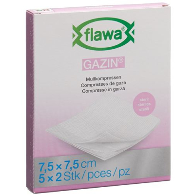 Flawa Gazin Mullkompressen 7.5x7.5cm மலட்டு 5 x 2 பிசிக்கள்