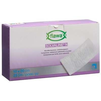 Flawa solvaline n קומפרסים 10x20cm סטרילי 25 יח'