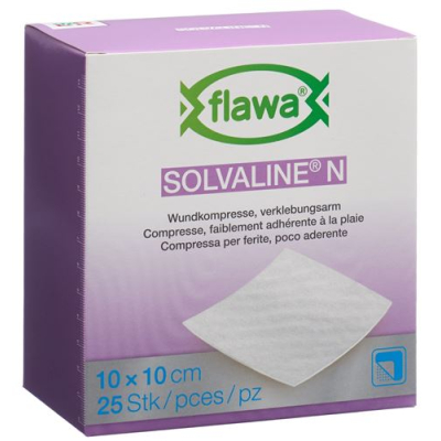 Flawa Solvaline N komprese 10x10cm sterilne 25 kom