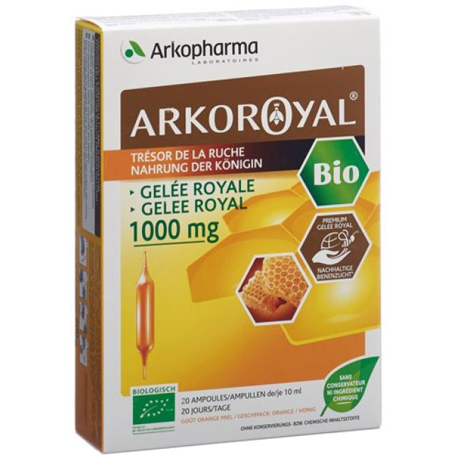 Arkoroyal Royal Jelly 1000 mg Bio 20 ampulės