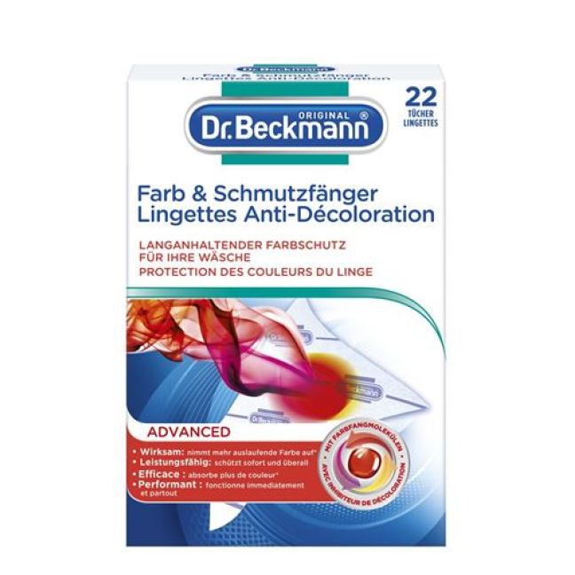 Dr Beckmann kleur- en zeef met microfiber + inktvalmoleculen 22 st
