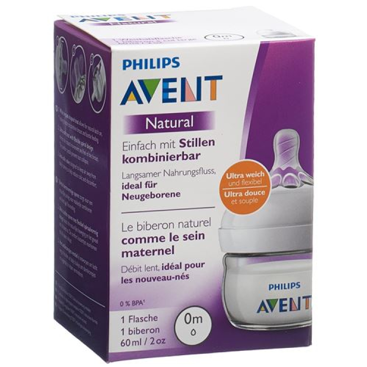 ដប Avent Philips Naturnah 60ml សម្រាប់ទារកទើបនឹងកើត