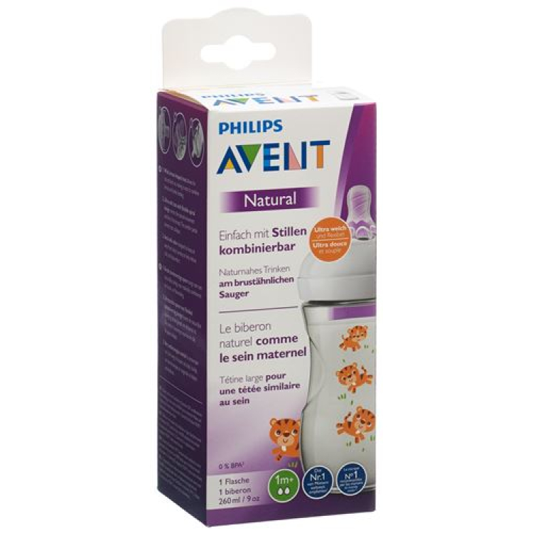 Avent Philips Naturnah زجاجة 260 مل تايجر