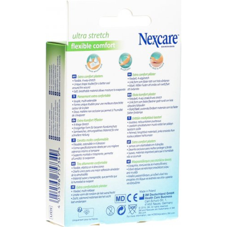 Adesivo 3M Nexcare Ultra Comfort Stretch Flexível 3 tamanhos variados 30 unid.