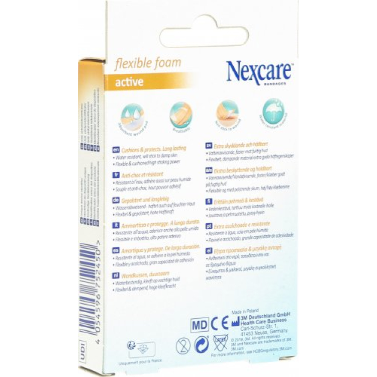 گچ های 3M Nexcare باندهای فعال فوم انعطاف پذیر 6 × 10 سانتی متر 10 عدد