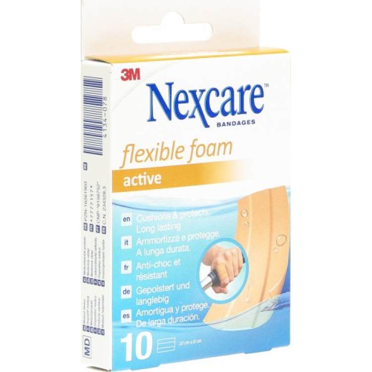 3M Nexcare пластири Активни ленти от гъвкава пяна 6 x 10 cm 10 бр.