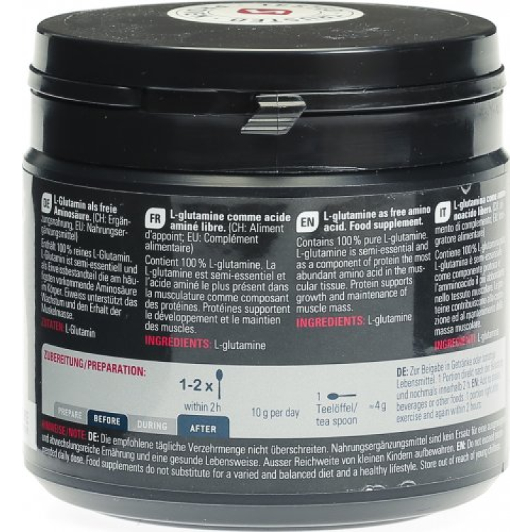 Sponser L-Glutamin 100% Neutral Dåse 350 g