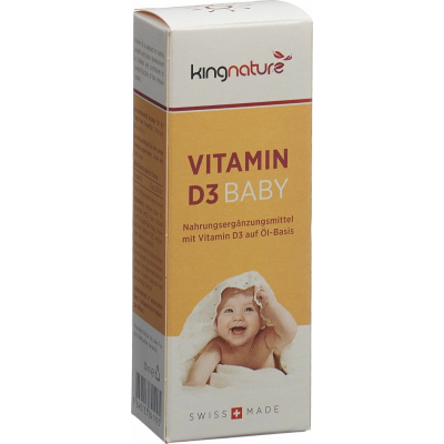 Kingnature vitamin d3 baby 400 ie drops בקבוק 30 מ"ל