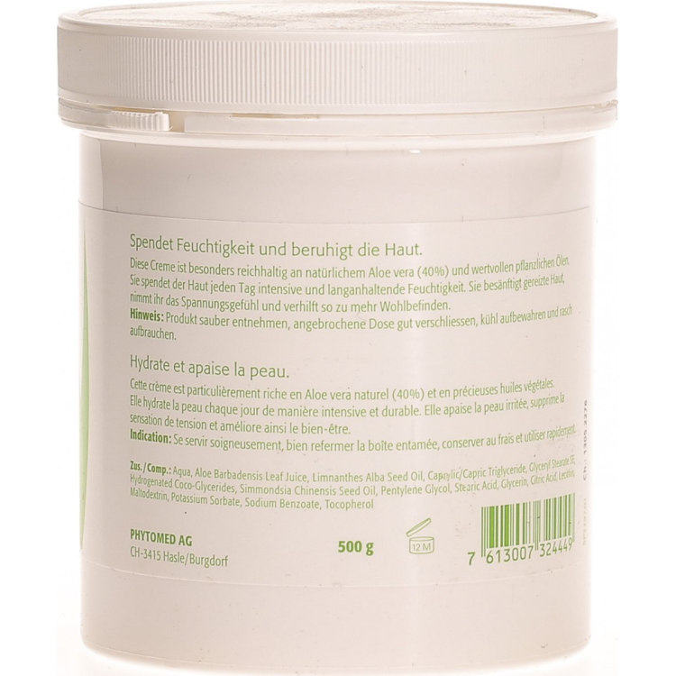 PHYTOMED Aloë Vera Crème Ds 500 g