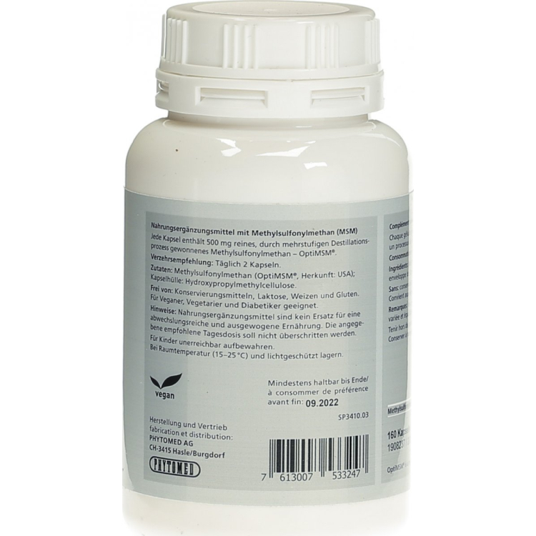 Phytomed Msm with Pure Optimsm 160 Vege Capsules