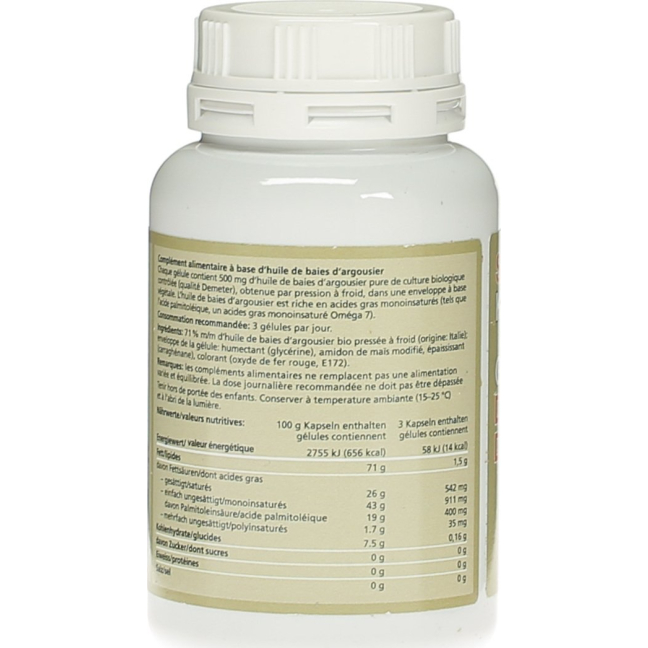 Phytomed Sea Buckthorn Oil Bio 500 mg 120 Vege Capsules