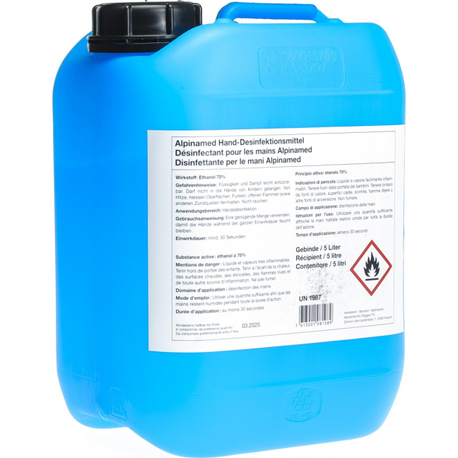 Alpinamed disinfectant solution blue 70% 5 L