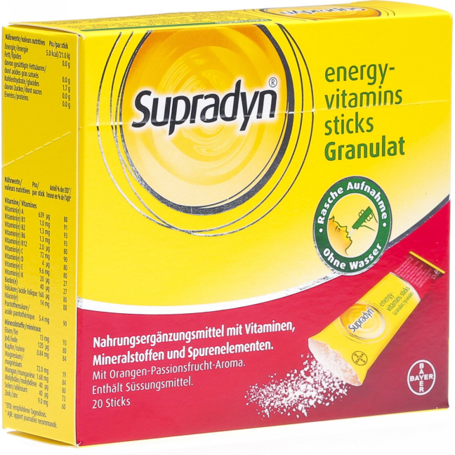 Supradyn Energy Vitamini v zrncih 20 palčk