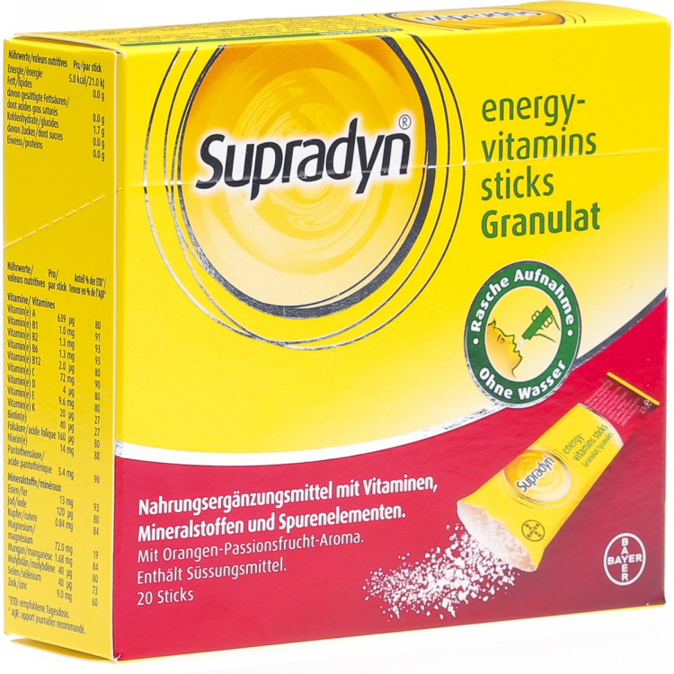 Supradyn Enerji Vitaminləri Qranullar 20 Çubuq