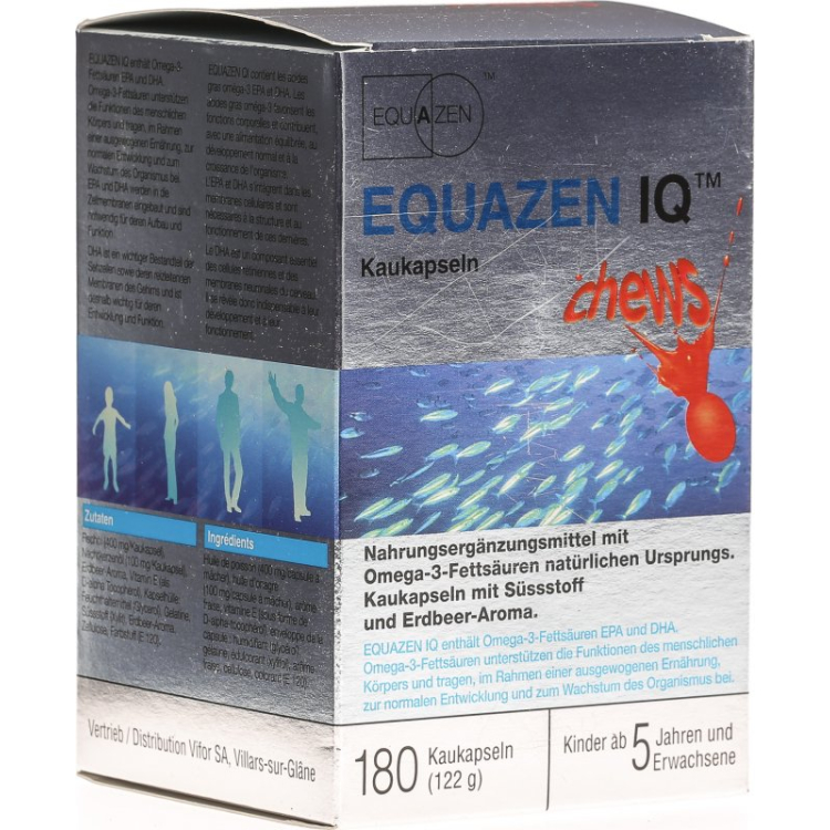 Μασητικές κάψουλες Equazen IQ Strawberry 180