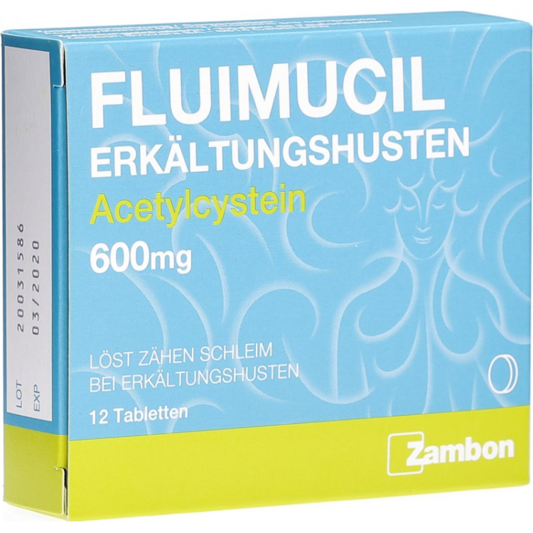 Fluimucil 600 mg 12 tablets