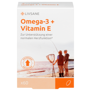 Livsane Omega-3 Fischöl Kaps 1000 mg + Vitamin E 60 Stk