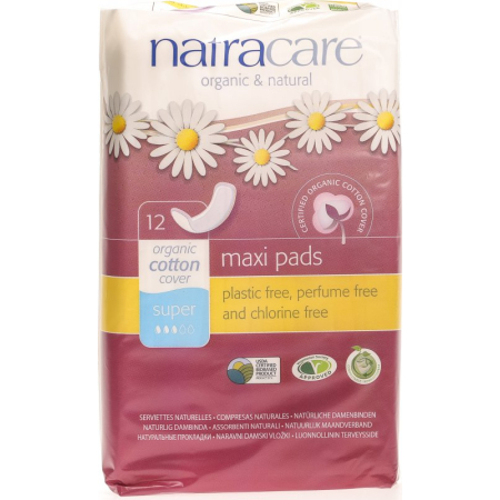 NATRACARE sanitary pads super 12 pcs