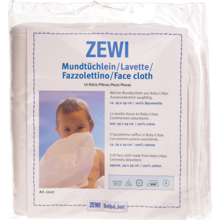 Zewi baby crêpe handkerchiefs 29x29cm 10 pcs