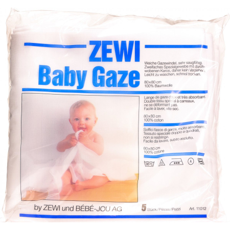 Zewi Baby Gasa 9/7 pañales 80x80cm 5 uds