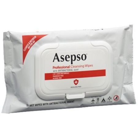 Asepso सफाई जीवाणुरोधी गुणों के साथ पोंछे Btl 32 पीसी