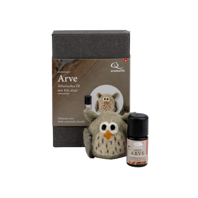 Aromalife geschenkset filz eule mit arve