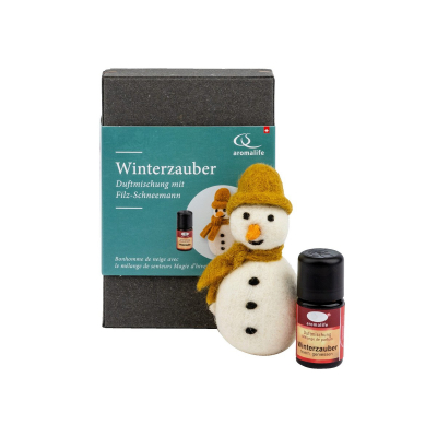 AROMALIFE Geschenkset Filz Schneemann Duft Winterz