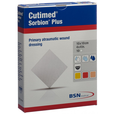 Cutimed sorbion plus 10x10cm 10 vnt