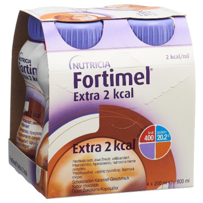 Fortimel Protein 2 ккальдық шоколадты Карам 4 FL 200 мл