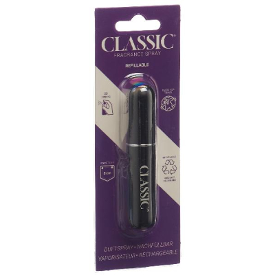 رذاذ العطر الكلاسيكي القابل لإعادة التعبئة الأسود