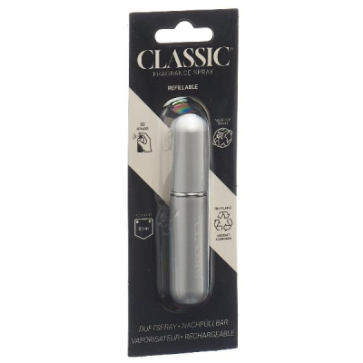 رذاذ العطر الكلاسيكي القابل لإعادة التعبئة الفضة