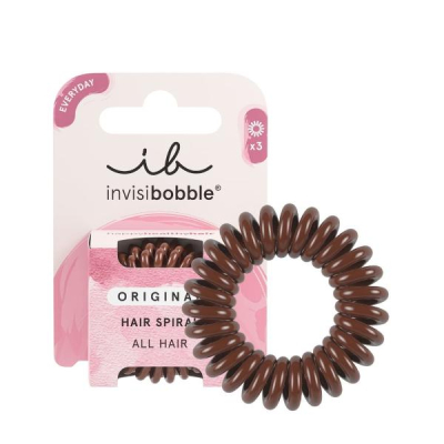 InvisiBobble Hair Tie Orig Pretzel Brown 3 PCS