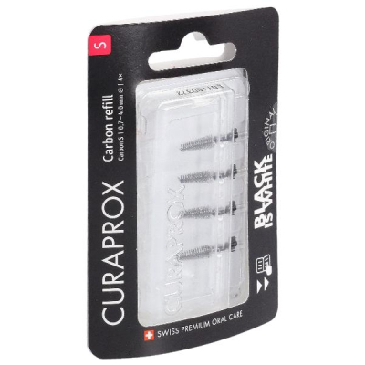 Curaprox қара түсті - ақ-ссапың көміртекті Sailly 4 дана
