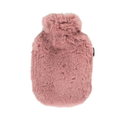 FASHY Hot Water Bottle 0.8l Fluffy Soft Cover Light Red