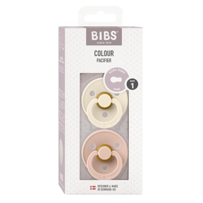 BIBS Colour Latex Round 0-6m ivory blush 2 pcs