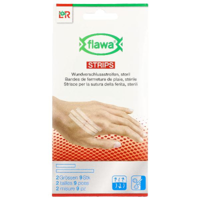 شرائح الفلاوا تريبور إغلاق الجرح 2 أحجام 9 قطع