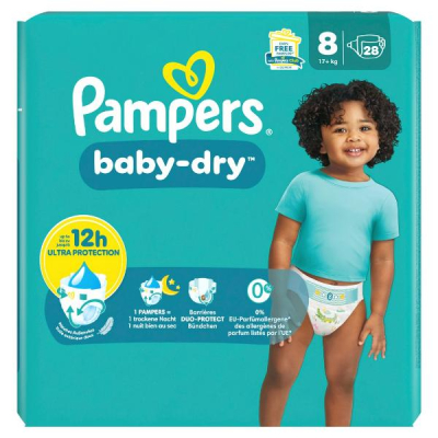 Pampers Baby Dry Gr8 17+Kg Lar Advantage (S) 28 STK