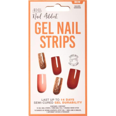 Ardell Nail Addict Gel Strips Gold Goddess 16 PCS