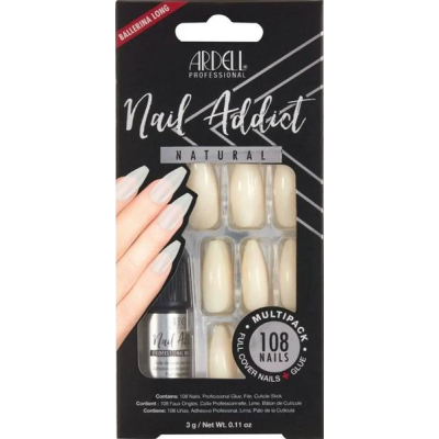 ARDELL Nail Addict Natural Multipack Bal Long 108 pcs