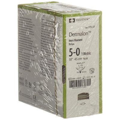 DERMALON 45cm blue 5-0 C-13 36 pcs