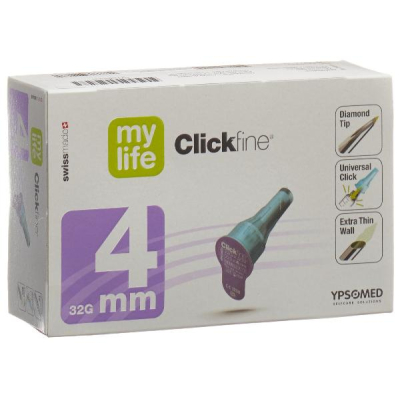 MYLIFE (PI-APS) CLICKFINE Pen Needle 4mm 32G 100 pcs