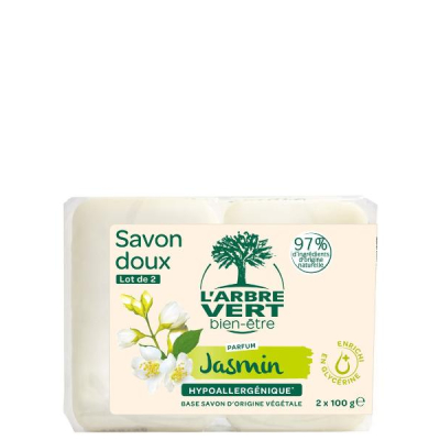 L'ARBRE VERT Eco Soap Organic Jasmine Fr 2 x 100 g